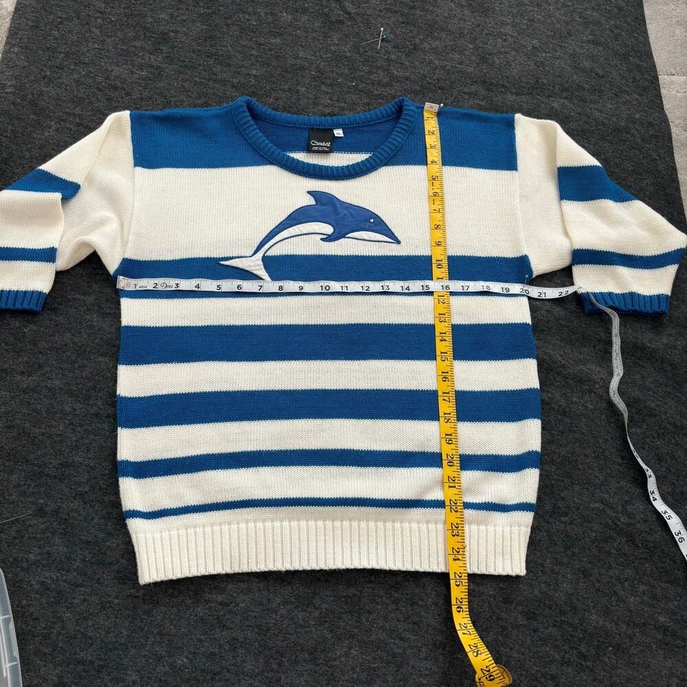 VINTAGE BEACH STYLE STRIPED COTTON SWEATER SIZE M/L - Picture 3 of 10